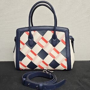 KATE SPADE KNOT WOVEN LEATHER SATCHEL BFPM-02-045